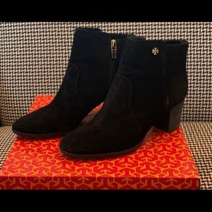 Tory Burch Black Suede Booties Size 8